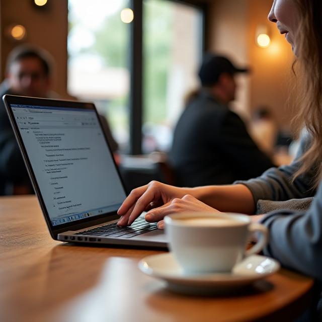 Espacio amigable para trabajar con portátil y buen café en Oroboros Café
